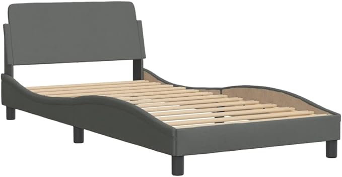 Bed Frame Dark Grey Single Bed Frame for Apartment Hotel