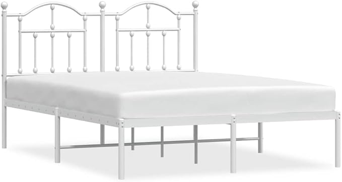 Bed Frame White Powder-Coated Steel Double Bed Frame Bedroom Decor Bedroom Furniture for bedrooms