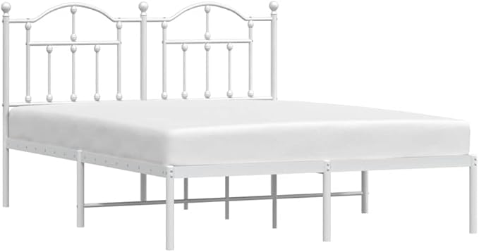 Bed Frame White Powder-Coated Steel Double Bed Frame Bedroom Decor Bedroom Furniture for bedrooms