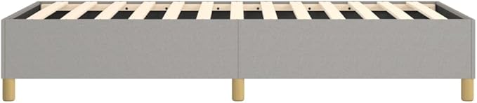 Bed Frame Light Grey Furniture 100% Polyester, Plywood, Engineered Wood