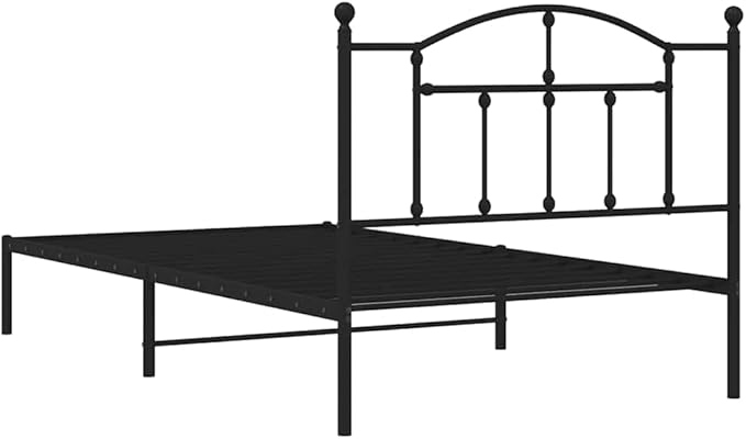Bed Frame Black Steel Twin Rectangular Modern Durable Versatile Bed Frame Bedroom Furniture for Hotels