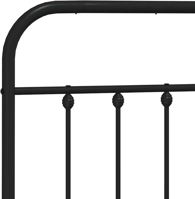 Bed Frame Black Powder-Coated Steel headboard Bed Frame Queen for Bedroom 72 x 83.9 in