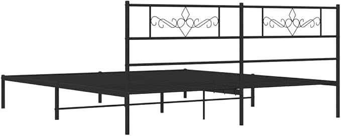 Modern Full Bed Frame with Underbed Storage | Powder-Coated Steel Construction | Minimalist Black Design for Contemporary Bedroom | Easy Assembly with Screwdriver
