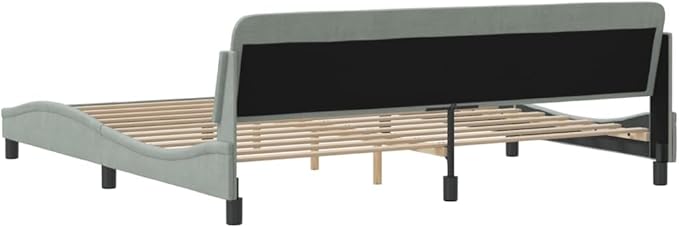 Light Gray Velvet Bed Frame with Storage, Modern Single Size Upholstered Platform for Small Spaces Light Gray, 77.0 x 85.8 x 29.3 in