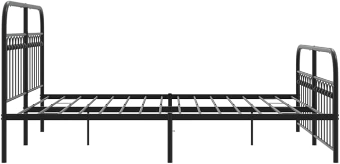 King Size Bed Frame with Headboard and Footboard, Heavy Duty Steel Construction, Black Powder Coated Finish, Supports Up to 661 lbs, Easy Assembly, Classic