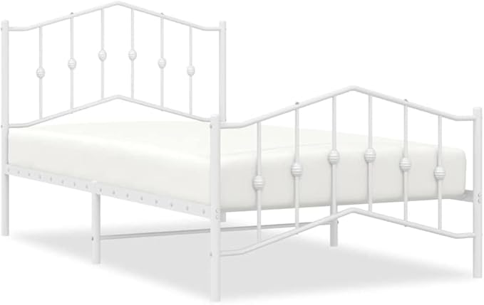Modern Minimalist Bed Frame with Storage, Sturdy Steel Construction, Bright White Finish for Bedroom Decor, Easy Assembly, Queen Size 41.3x77.2 Inches