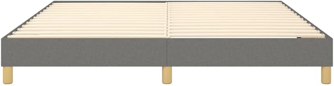 Bed Frame Dark Gray Polyester, Plywood, Engineered Wood King Furniture Bed Frame for Hotel Apartment