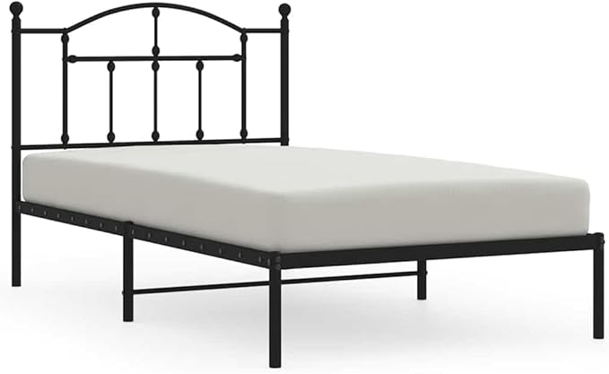 Bed Frame Black Powder-Coated Steel Single Bed Frame Bedroom Furniture Bedroom Decor for Hotels