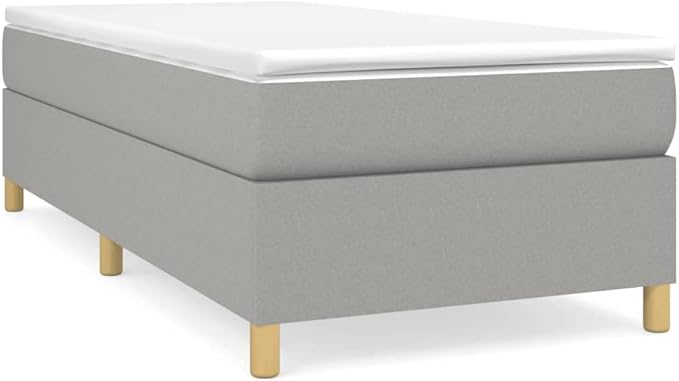 Bed Frame Light Grey Furniture 100% Polyester, Plywood, Engineered Wood