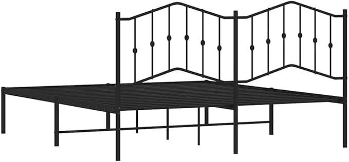 King Size Metal Bed Frame with Powder-Coated Steel, Modern Sleek Design for Bedroom or Guest Room, Durable and Easy to Clean, Supports Mattress Securely for Comfortable Sleep