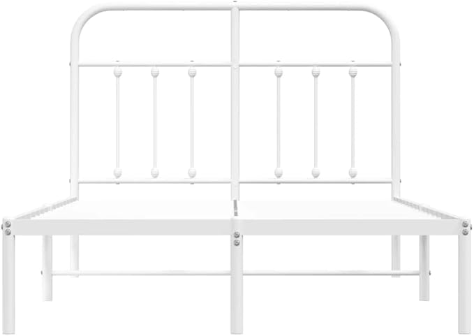 Bed Frame White Powder-Coated Steel Double Bed Frame headboard Bedroom Furniture for Living Room