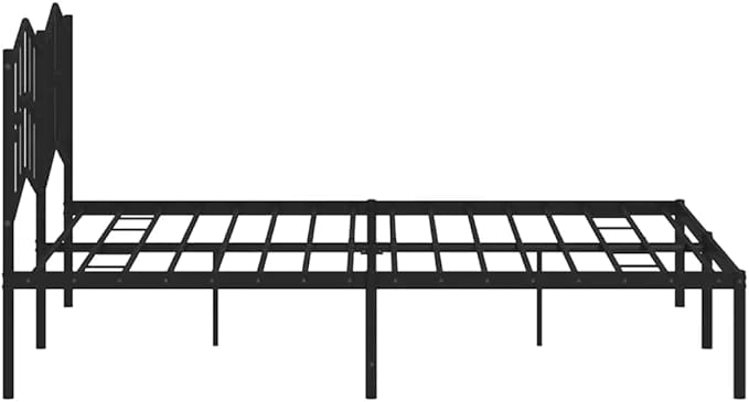 King Size Metal Bed Frame with Powder-Coated Steel, Modern Sleek Design for Bedroom or Guest Room, Durable and Easy to Clean, Supports Mattress Securely for Comfortable Sleep