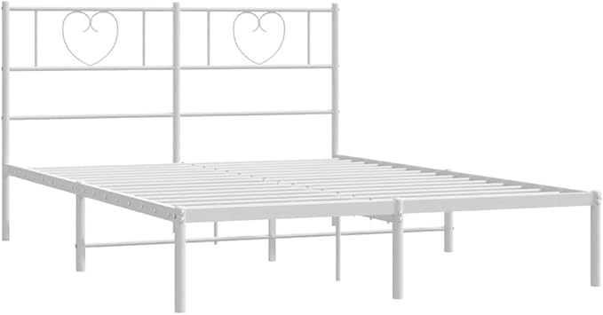 Classic Elegant Bed Frame with Robust Metal Construction, Reinforced Slats, Under-Bed Storage, and Supportive Headboard – No Box Spring Required