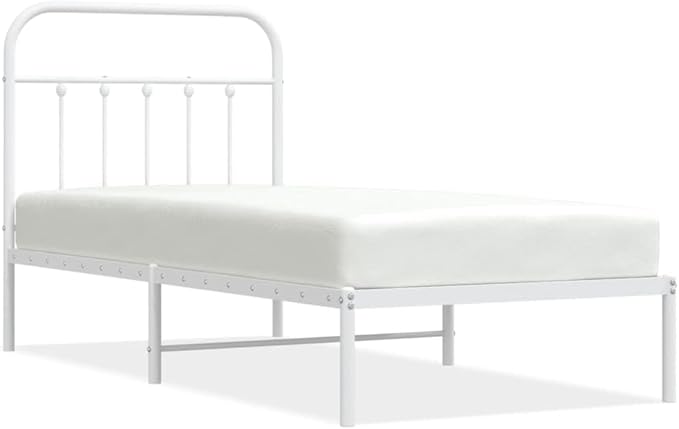 Bed Frame White Steel Single Bed Frame Rectangular Industrial Bedroom Furniture headboard for Bedroom