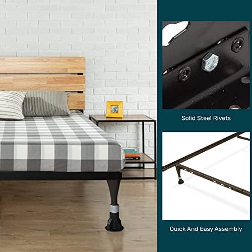 Greaton, Advanced Steel Bed Frame with Extension Glide | Re-Rolled Rail Steel Provides Strength and Durability, Double Riveted Steel Legs, Canoe Clips to Secure Cross Arms, Fits Full