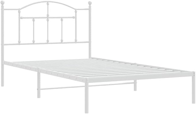 Bed Frame White Powder-Coated Steel Twin Bed Frame Rectangular Bedroom Furniture Bedroom Decor for bedrooms