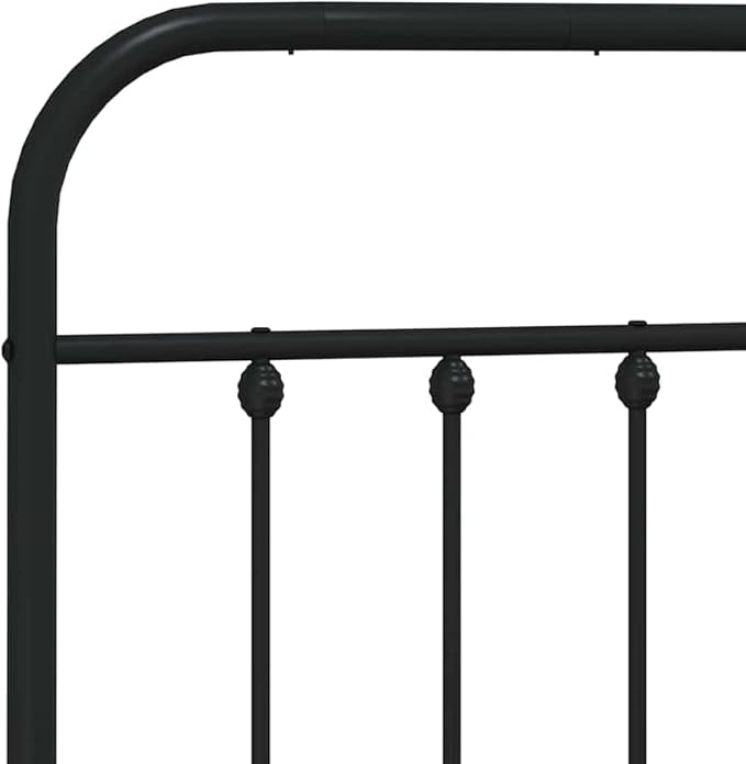 Bed Frame Black Powder-Coated Steel Double Bed Durable Bedroom Furniture headboard for Bedroom