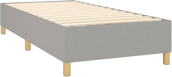 Bed Frame Light Grey Furniture 100% Polyester, Plywood, Engineered Wood