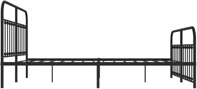 Bed Frame Black Steel Super King Metal Bed Frame Rectangular Bedroom Furniture headboard for Guest Room