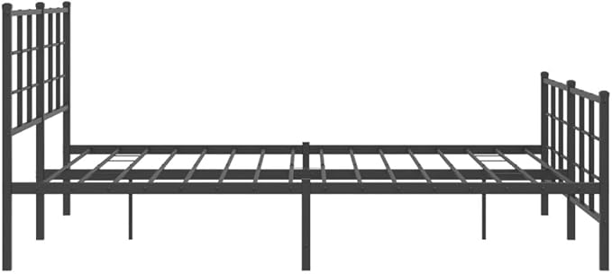 Modern King Size Metal Bed Frame with Footboard and Under Bed Storage Space, Sturdy Powder-Coated Steel Construction for Bedroom, Easy Assembly with
