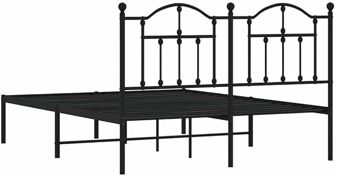 Bed Frame Black Powder-Coated Steel Double Bed Frame Bedroom Furniture Bedroom Decor for Hotels