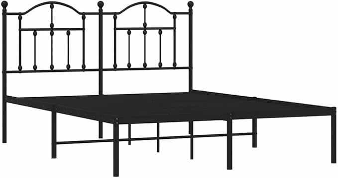 Bed Frame Black Powder-Coated Steel Double Bed Frame Bedroom Furniture Bedroom Decor for Hotels