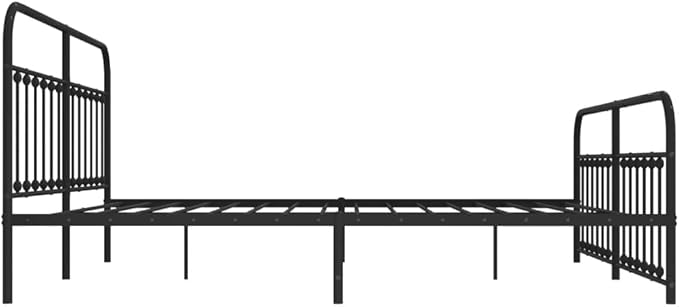Bed Frame Black Powder-Coated Steel Full Bed Frame Rectangular headboard Bedroom Furniture for Guest Room