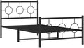 vidaXL Bed Frame Black Metal Bed Frame Rectangular Industrial