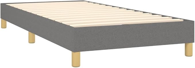 Bed Frame Dark Grey Fabric (100% Polyester), Plywood, Engineered Wood Single Bed
