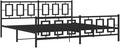 vidaXL Bed Frame Black Powder-Coated Steel 76x80 in Bed Frame