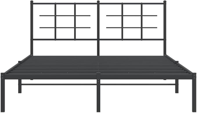 King Size Metal Bed Frame with Headboard, Modern Steel Platform Bed with Underbed Storage, Heavy-Duty Construction for Stability and Breathable Fabric for Comfortable Sleep