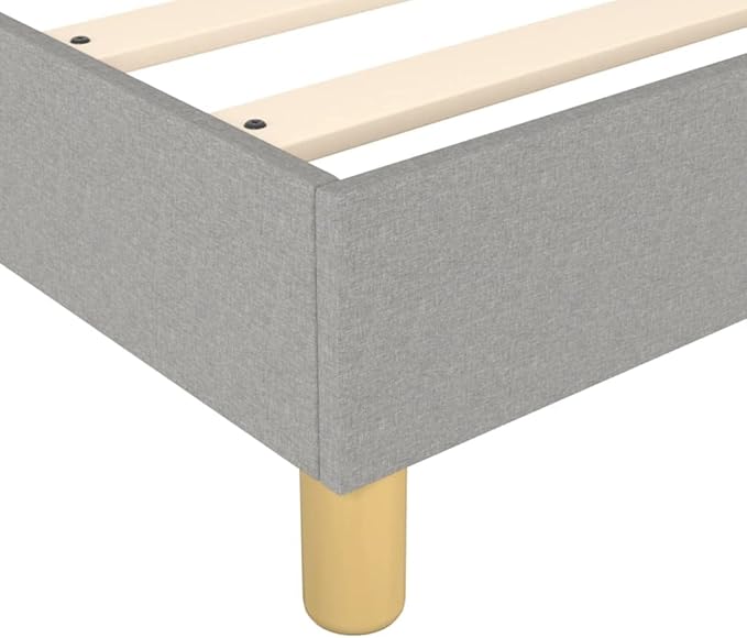 Bed Frame Light Grey Furniture 100% Polyester, Plywood, Engineered Wood