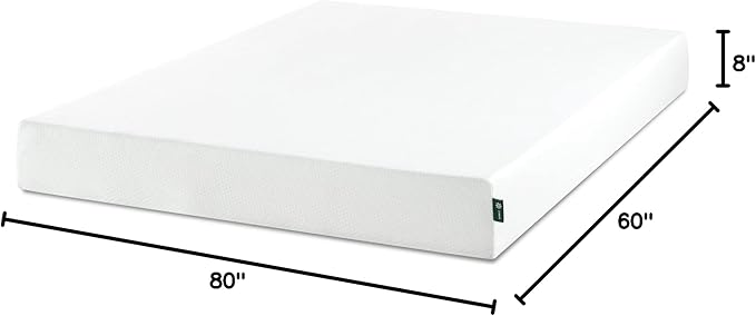 Zinus 8 Inch Queen Green Tea Memory Foam Mattress [New Version], Fiberglass Free, Medium Firm Feel, Zoned Pressure Relief, Certified Safe Foams & Fabric, Mattress in A Box