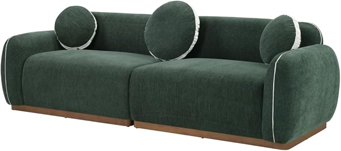 90.94'' Modern Sofa- 3 Seater Sofa, Comfy Sofa Couch with Extra Deep Seats, Upholstered Boucle Couch for Living Room Apartment Lounge (Green)