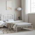 Bed Frame White Steel Single Bed Frame Rectangular Modern Bedroom Furniture Bedroom Decor for Hotels