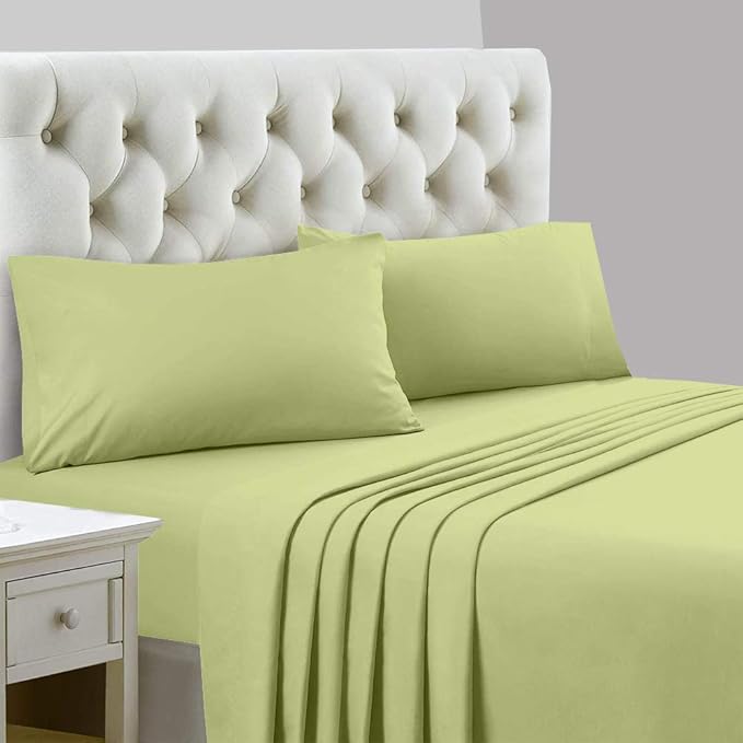 Ready To Rest King/California King Waterbed Sheets, 4 Piece Attached Sheet Set, Fits 15 Inch Deep Mattress, Brushed Microfiber, Ultra Soft and Lightweight (Sage)
