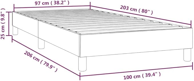 Bed Frame Dark Grey Fabric (100% Polyester), Plywood, Engineered Wood Single Bed