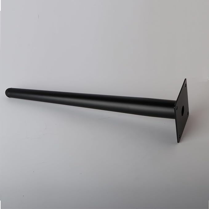 Straight Furniture Table Legs 26 Inch, Round Tapered Metal Furniture Legs Black, Modern Dresser Cabinet Sofa Support Feet Replacement, Set of 4
