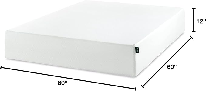 Zinus 12 Inch Queen Green Tea Memory Foam Mattress [New Version], Fiberglass Free, Medium Firm Feel, Zoned Pressure Relief, Certified Safe Foams & Fabric, Mattress in A Box