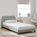 Light Gray Velvet Bed Frame with Storage, Modern Single Size Upholstered Platform for Small Spaces Light Gray, 41.3 x 85.8 x 29.3 in