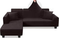 KinCam Sectional Couch Covers L Shape Sofa Covers Super Stretch 2pcs Sofa Slipcovers for 3 + 3 Seaters Sectional Chaise Slipcover with 2pcs Pillow Covers for Pets Kids, Brown