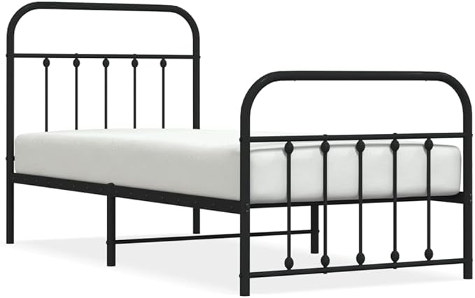 Bed Frame Black Powder-Coated Steel Twin Storage Bed Frame headboard Bedroom Furniture for Living Room