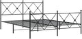 vidaXL Black Steel Double Bed Frame with Headboard/Footboard - 81.5"x61.4"x35.6" for Mattress 59.1"x78.7"