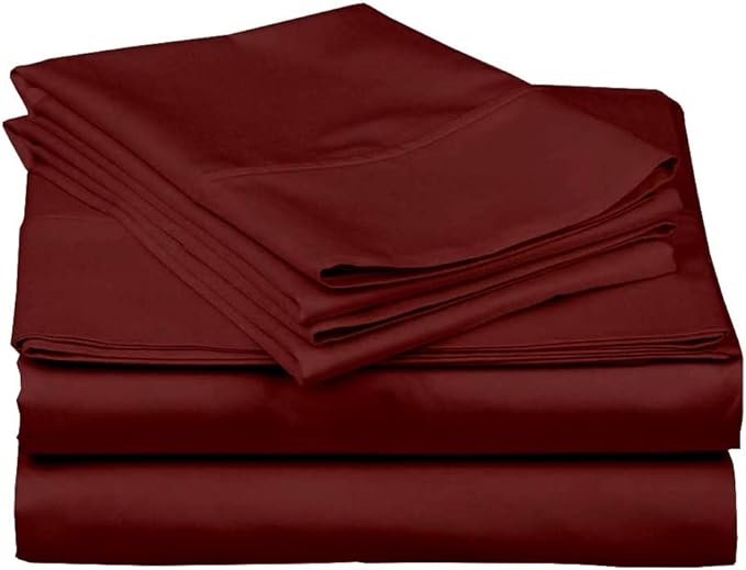Ready To Rest Super Single Waterbed Sheets, 4 Piece Attached Sheet Set, Fits 15 Inch Deep Mattress, Brushed Microfiber, Ultra Soft and Lightweight (Burgundy)