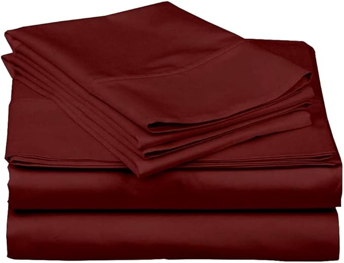 Ready To Rest Queen Waterbed Sheets, 4 Piece Attached Sheet Set, Fits 15 Inch Deep Mattress, Brushed Microfiber, Ultra Soft and Lightweight (Burgundy)