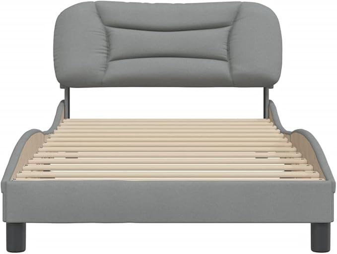 Bed Frame Light Grey Bed Frame Queen Size Double Bed for Hotel Apartment
