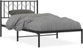 Gecheer Bed Frame Black Powder-Coated Steel Single Bed Frame, Bed Frame, Heavy Duty Strong Support Slats, Storage Space Under Base, Easy to Assemble, YHSZJ-374432US