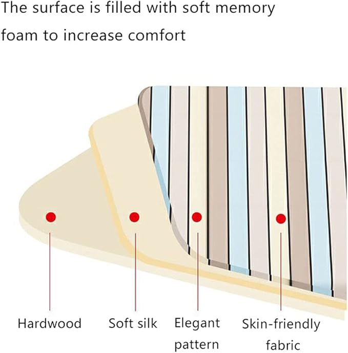 Comfort Bed Folding Single Bed Striped Mattress Carbon Steel Frame Easy to Fold/No Installation/Storage Does Not Take Up Space/Can Bear 400kg Temporary Extra Bed 4 Size (188x120x63cm)