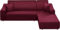 NAISI Couch Cover L Shape 2 Pieces Sofa Cover Soft Stretch Slipcovers with 2pcs Pillowcases Furniture Protector Sectional Couch Covers 3 Seater + 3 Seater(Burgundy)