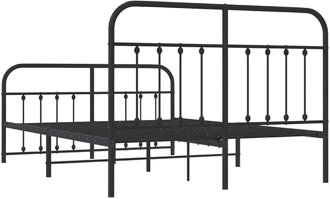 Bed Frame Black Powder-Coated Steel King Size Double Bed Bedroom Furniture for Bedroom